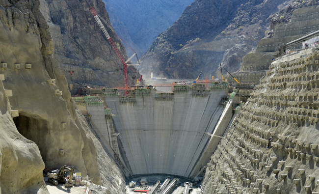 Artvin'deki Yusufeli Barajı İnşaat Aşaması