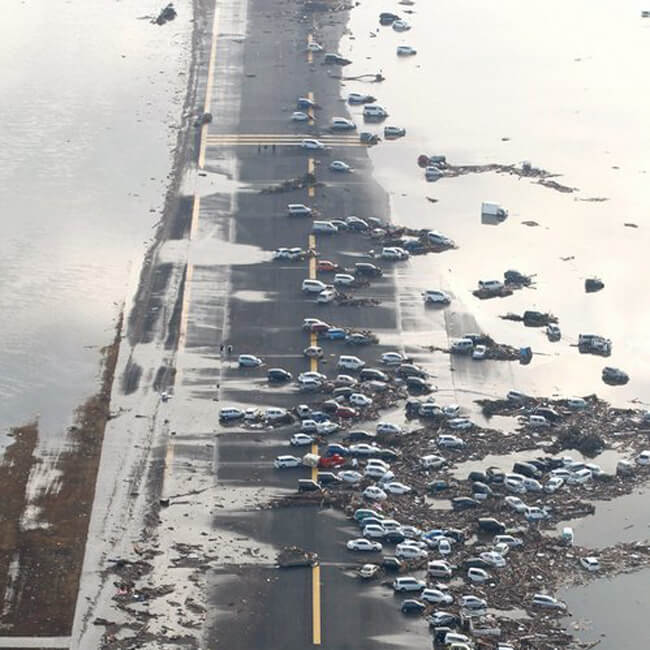 Sendai havaalanı deprem sonrası görüntü